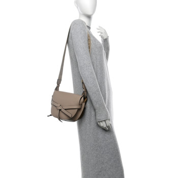 LOEWE Soft Calfskin Jacquard Small Gate Crossbody Bag Sand