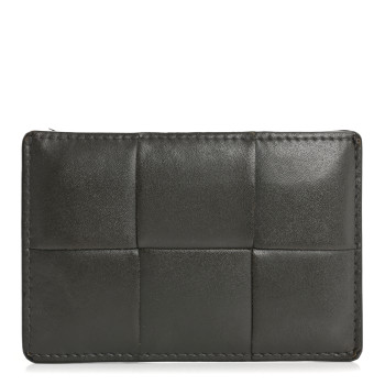 BOTTEGA VENETA Nappa Intreccio Cassette Credit Card Holder Thunder