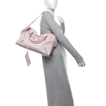 BALENCIAGA Agneau Giant 12 Silver Hardware City Rose Poudre Rose Petunia