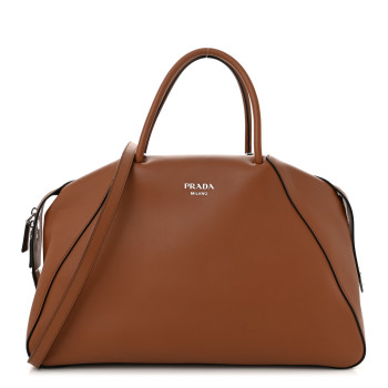 PRADA Softy Calfskin Supernova Handbag Cognac