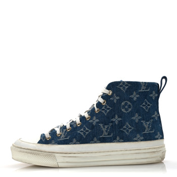LOUIS VUITTON Denim Monogram Stellar Sneaker Boots 40 Bleu