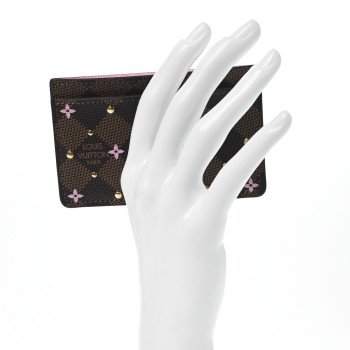 LOUIS VUITTON Damier Ebene Studded Card Holder