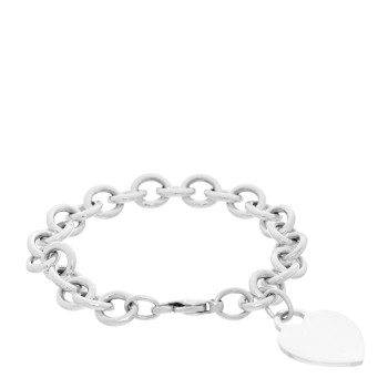TIFFANY Sterling Silver Heart Tag Charm Bracelet
