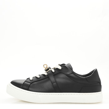 HERMES Calfskin Day Sneakers 37 Black