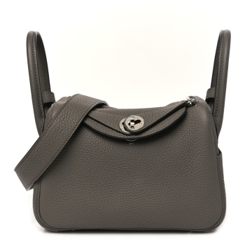 HERMES Taurillon Clemence Mini Lindy 20 Etain