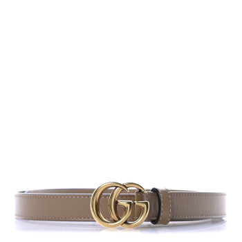 GUCCI Moon Calfskin Double G 20mm Belt 75 30 Natural Tan