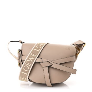 LOEWE Soft Calfskin Jacquard Small Gate Crossbody Bag Sand