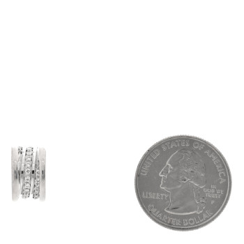 BULGARI 18K White Gold Diamond B.Zero1 Pave Pendant