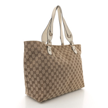 GUCCI Monogram Medium Icon Bit Tote Off White