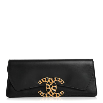 CHANEL Lambskin Evening In Egypt Clutch Black