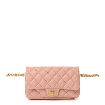 CHANEL Aged Calfskin Quilted 2.55 Reissue Flap Belt Bag Pink