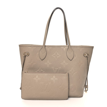LOUIS VUITTON Empreinte Monogram Giant Neverfull MM Tourterelle