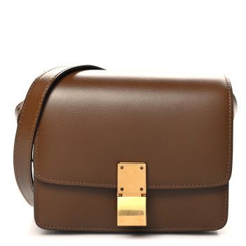 CELINE Box Calfskin Small Classic Box Flap Bag Camel