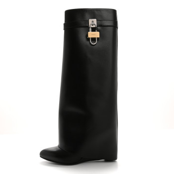 GIVENCHY Calfskin Shark Lock Pant Boots 40 Black