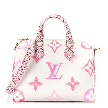 LOUIS VUITTON Monogram Giant By The Pool 2.0 Speedy Bandouliere 25 Rose