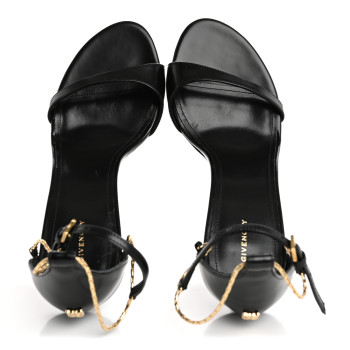 GIVENCHY Lambskin 4G Liquid 90mm Heel Sandals 39.5 Black