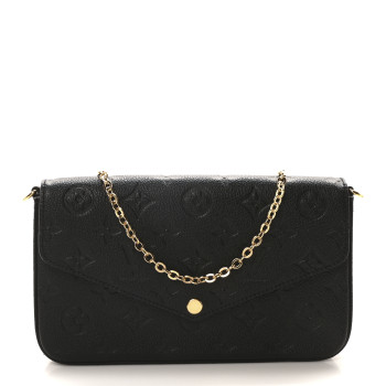 LOUIS VUITTON Empreinte Pochette Felicie Chain Wallet Black