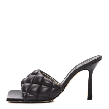 BOTTEGA VENETA Nappa Matelasse Padded Mule Sandals 36.5 Chocolate Spread