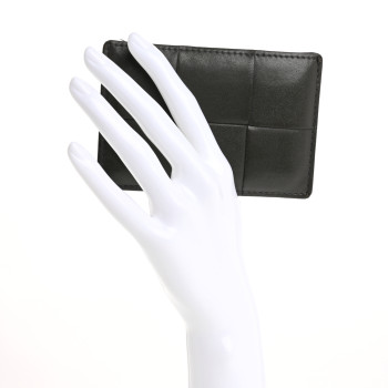 BOTTEGA VENETA Nappa Intreccio Cassette Credit Card Holder Thunder