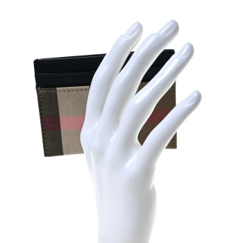 BURBERRY Super Exploded Check Calfskin Card Case Black