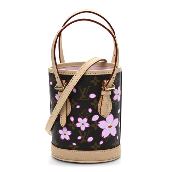 LOUIS VUITTON LV X TM Monogram Cherry Blossom Nano Bucket Sakura Brown