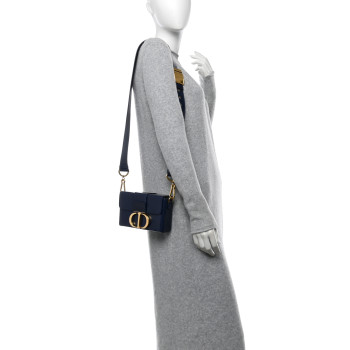 CHRISTIAN DIOR Smooth Calfskin 30 Montaigne Box Bag Navy