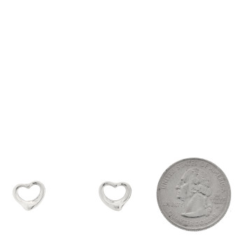 TIFFANY Sterling Silver 16mm Elsa Peretti Open Heart Earrings