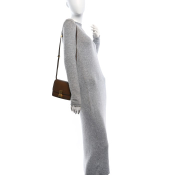 CELINE Box Calfskin Small Classic Box Flap Bag Camel