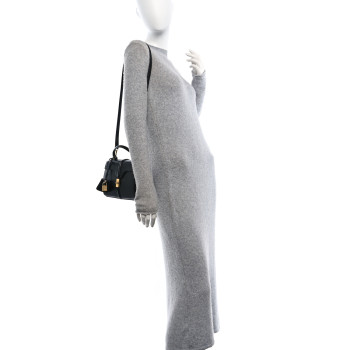 CELINE Satinated Calfskin Mini 16 Top Handle Bag Black
