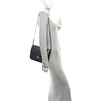 CELINE Liege Calfskin Medium Classic Box Flap Bag Liquorice