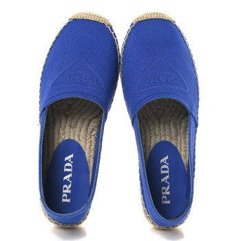 PRADA Canvas Logo Espadrilles 35 Azzurro