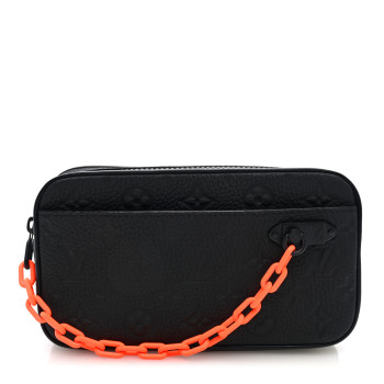 LOUIS VUITTON Taurillon Monogram Uniformes Solar Ray Soft Pochette Volga Belt Bag Black