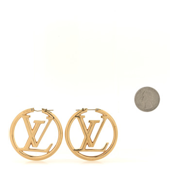 LOUIS VUITTON Metal Louise Hoop Earrings Gold