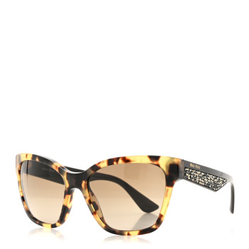 MIU MIU Acetate Crystal Cat Eye SMU07R Sunglasses Tortoise
