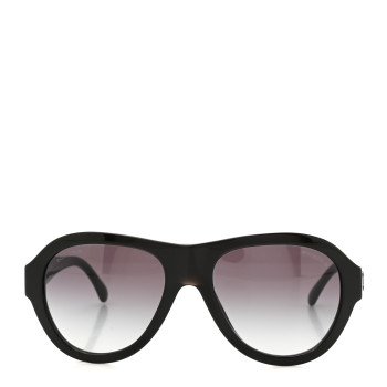 CHANEL Acetate Strass Pilot Sunglasses 5467-B Black
