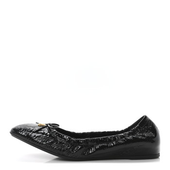 VALENTINO GARAVANI Naplack Nappa Vlogo Bow Mary Jane Ballerina Flats 38.5 Black