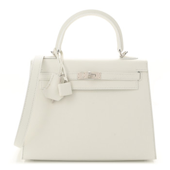 HERMES Epsom Kelly Sellier 25 New White