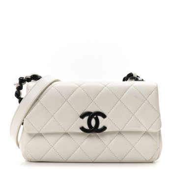 CHANEL Caviar Quilted My Everything Small Flap White Black