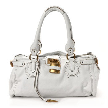 CHLOE Calfskin Medium Paddington Satchel Ivory