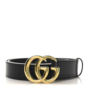 GUCCI Calfskin Double G 30mm Belt 75 30 Black