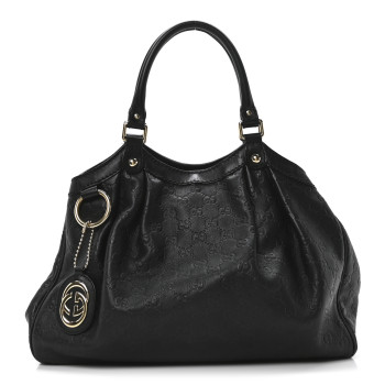 GUCCI Guccissima Medium Sukey Tote Black
