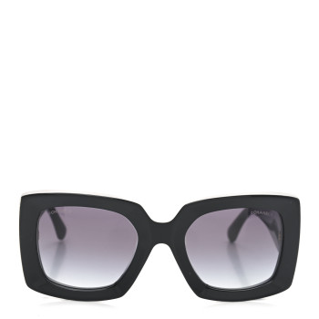 CHANEL Acetate Rectangle Sunglasses 5435-A Black