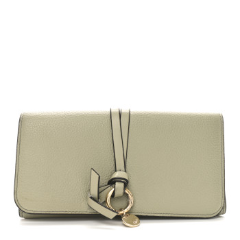 CHLOE Calfskin Alphabet Long Wallet Sage