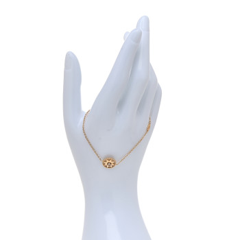 CHRISTIAN DIOR 18K Rose Gold Diamond Pink Opal Rose Des Vents Bracelet