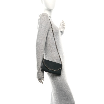 STELLA MCCARTNEY Eco Alter Nappa Falabella Clutch with Chain Bag Black