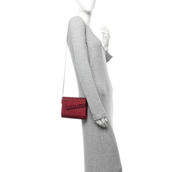 JIMMY CHOO Acrylic Glitter Micro Candy Clutch Red