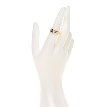 LOUIS VUITTON Brass Monogram Engraved Nanogram Ring M Pink Gold