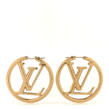 LOUIS VUITTON Metal Louise Hoop Earrings Gold