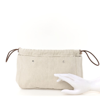 HERMES Canvas Barenia Fourbi Insert MM Natural Fauve