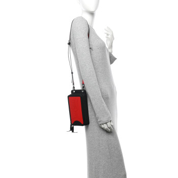 CHRISTIAN LOUBOUTIN Calfskin Gomme Loubilab Phone Shoulder Bag Loubi Black
